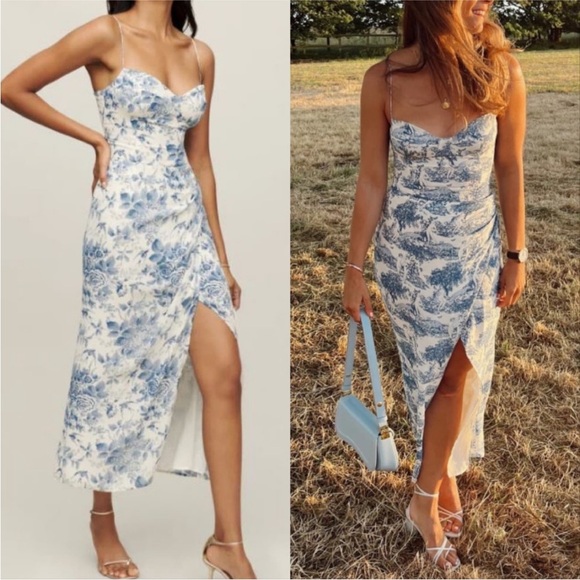 Reformation Dresses & Skirts - Reformation Kourtney Floral Midi Tie Strap Sweetheart Dress in Pompadour 4
